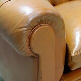 Canapé Chesterfield capitonné, en cuir – fin XIXe