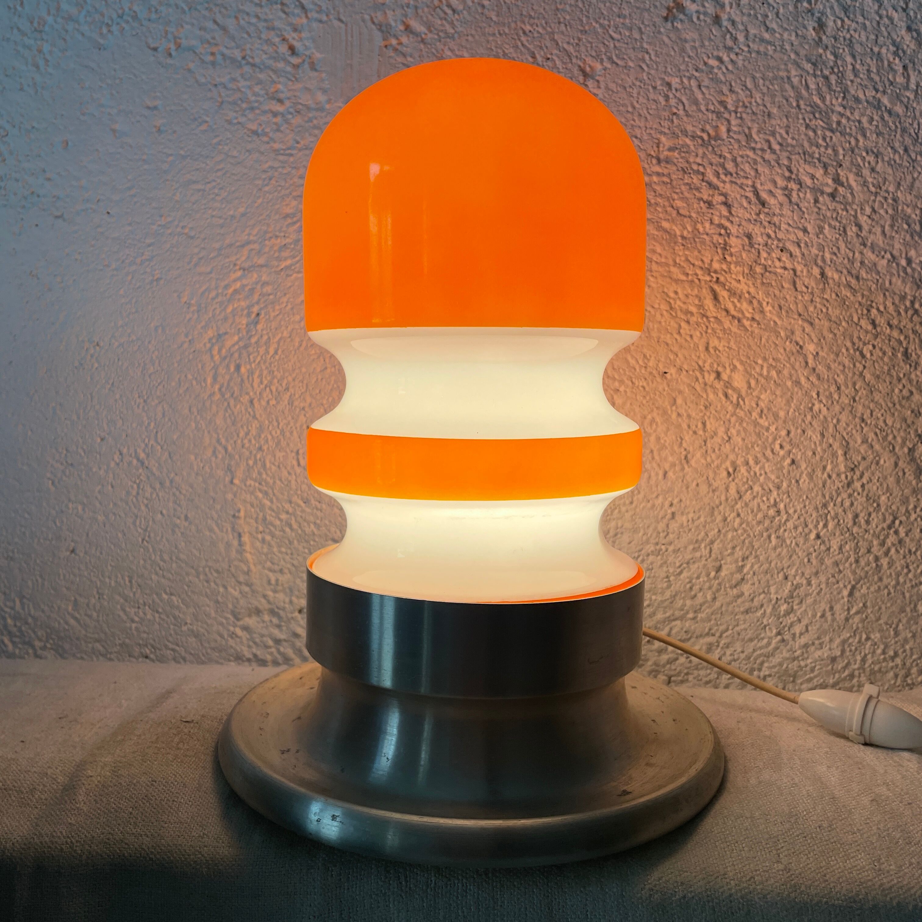 Vintage opaline design lamp 1970 70 space age