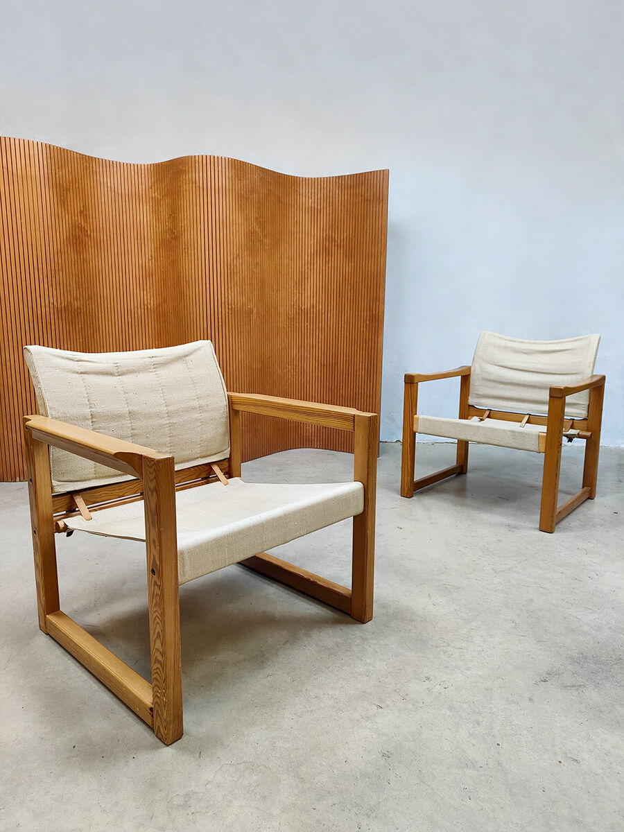 Set of 2 Swedish safari chairs 'diana' Karin Mobring