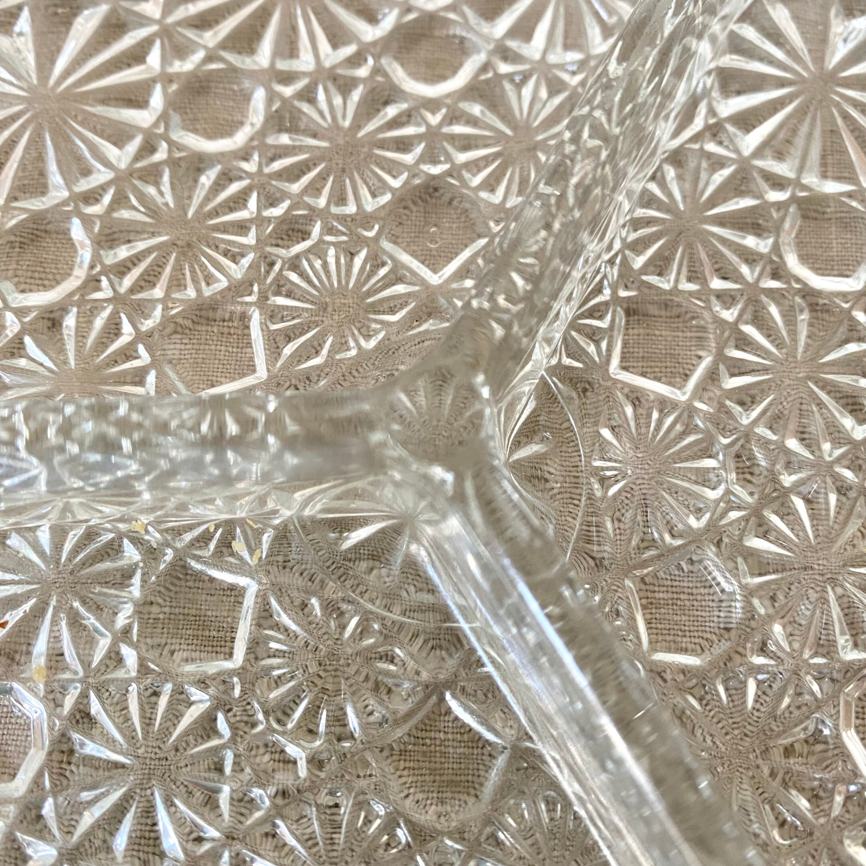 Glass dish aperitif service 80s