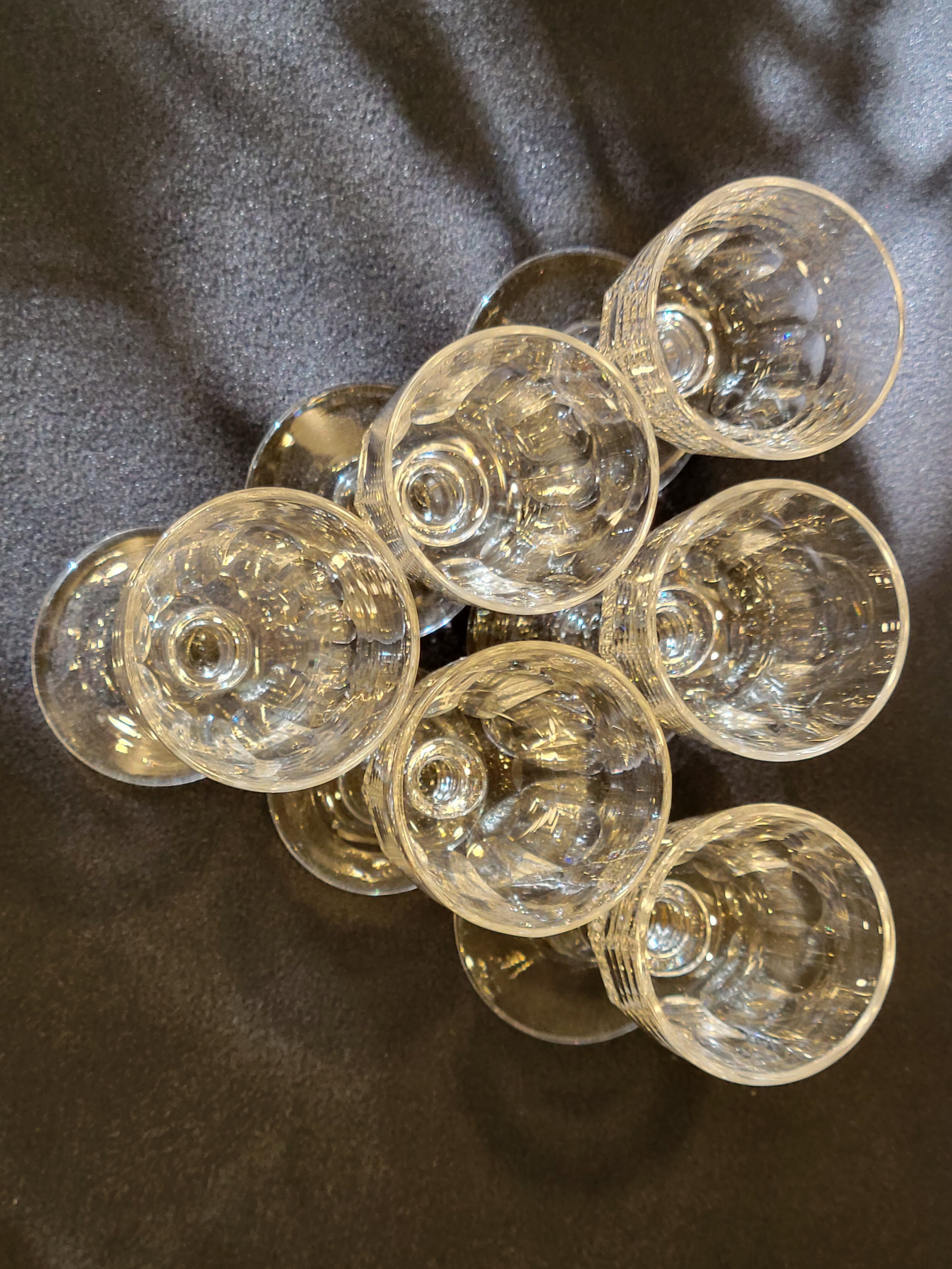 Baccarat model Clermont Côtes Plats Lot 6 Old Glasses A Vin Port Cristal