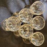 Lot 6 anciens verres a vin porto cristal, Baccarat Modèle Clermont Côtes Plates