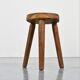 Tripod stool in solid wood, Alpine craftsmanship, 1950s.