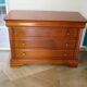 Cherry wood ogee chest of drawers - 4 drawers - 80s - long chest of drawers - Louis Philippe style