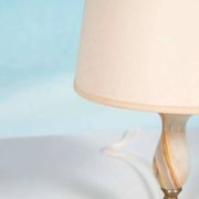 Bohemian table lamp from the 60s/70s, onyx and brass regency.