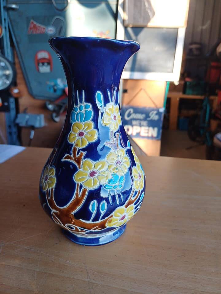 Beautiful little hand painted glazed vase