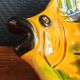 Vintage Fish Plate in Barbotine – Yellow Fish Serving Dish