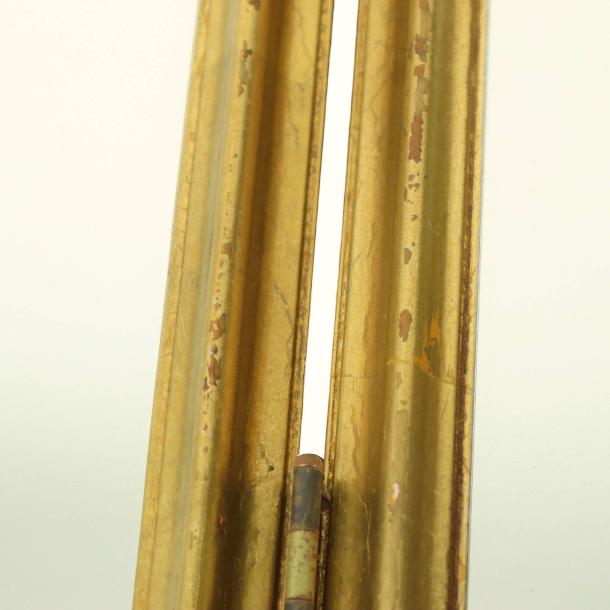 Vintage Triptych Mirror Gold Leaf Gilded Hollywood Regency 86cm