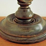 French tall wooden carved open weave barley twist table lamp base