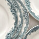 6 antique ironstone dinner plates "Lucy" Saint Amand
