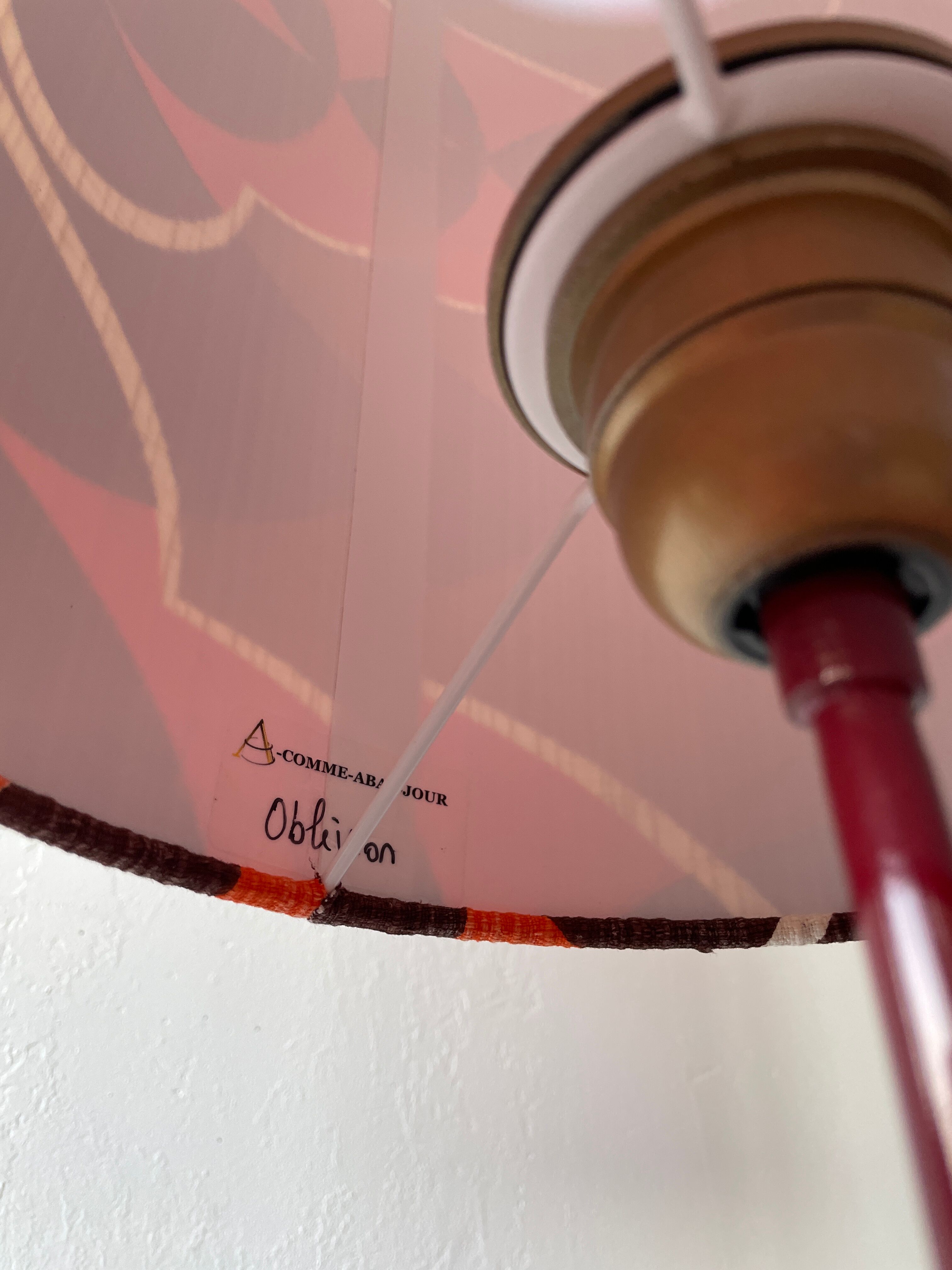 Oblivion lampshade H38 D20 - vintage 70's fabric