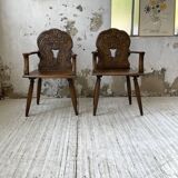 Pair of Savoyard armchairs