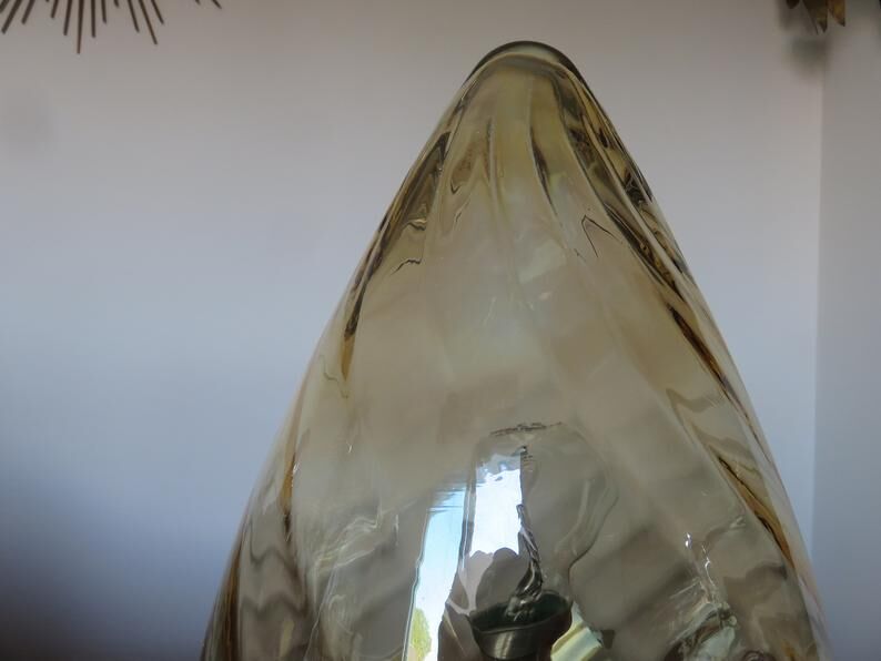 Murano glass "egg" lamp amber golden 60 70 years
