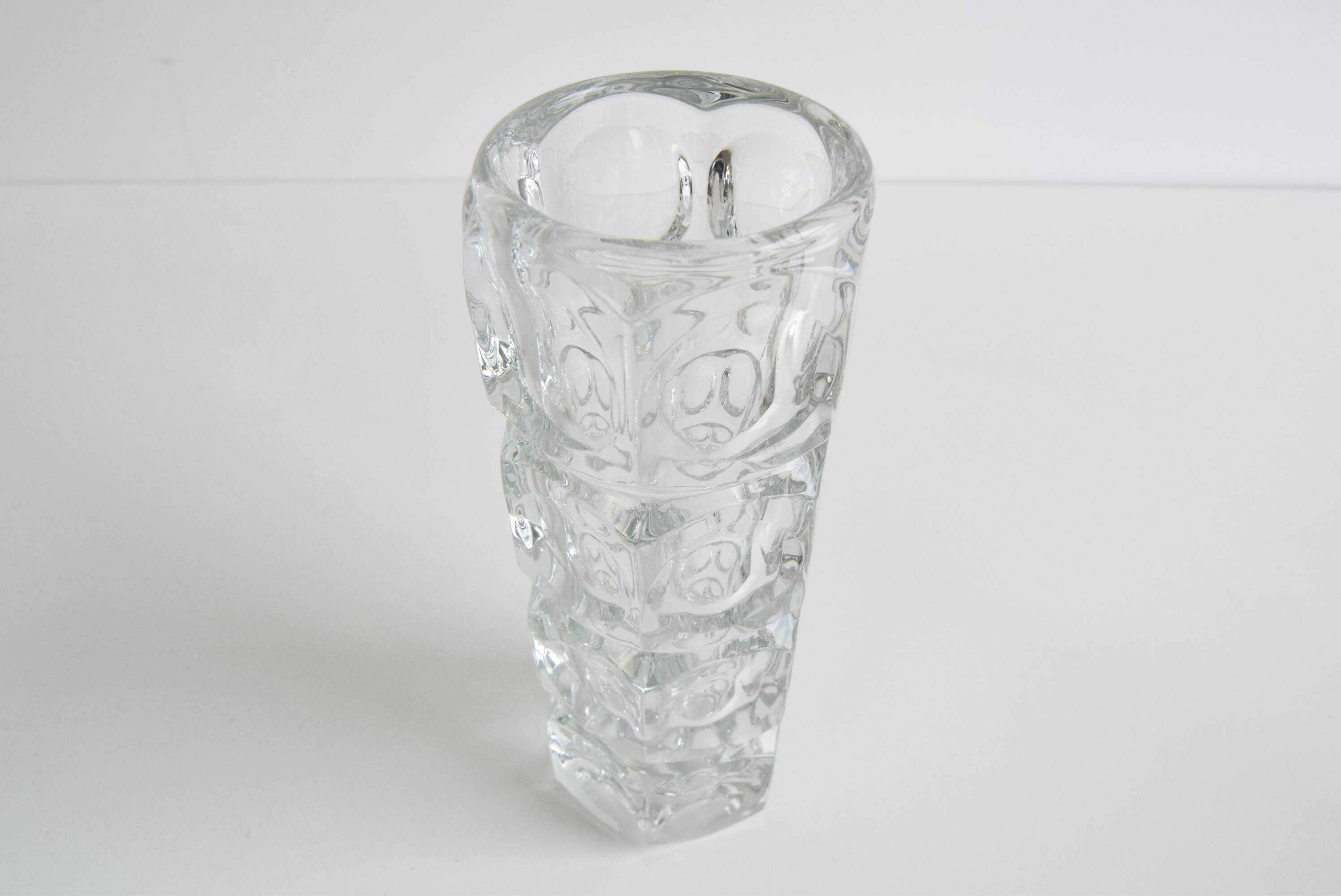 Vintage Glass Vase by František Pečeny for Heřmanova Huť, Czechoslovakia, 1960's.