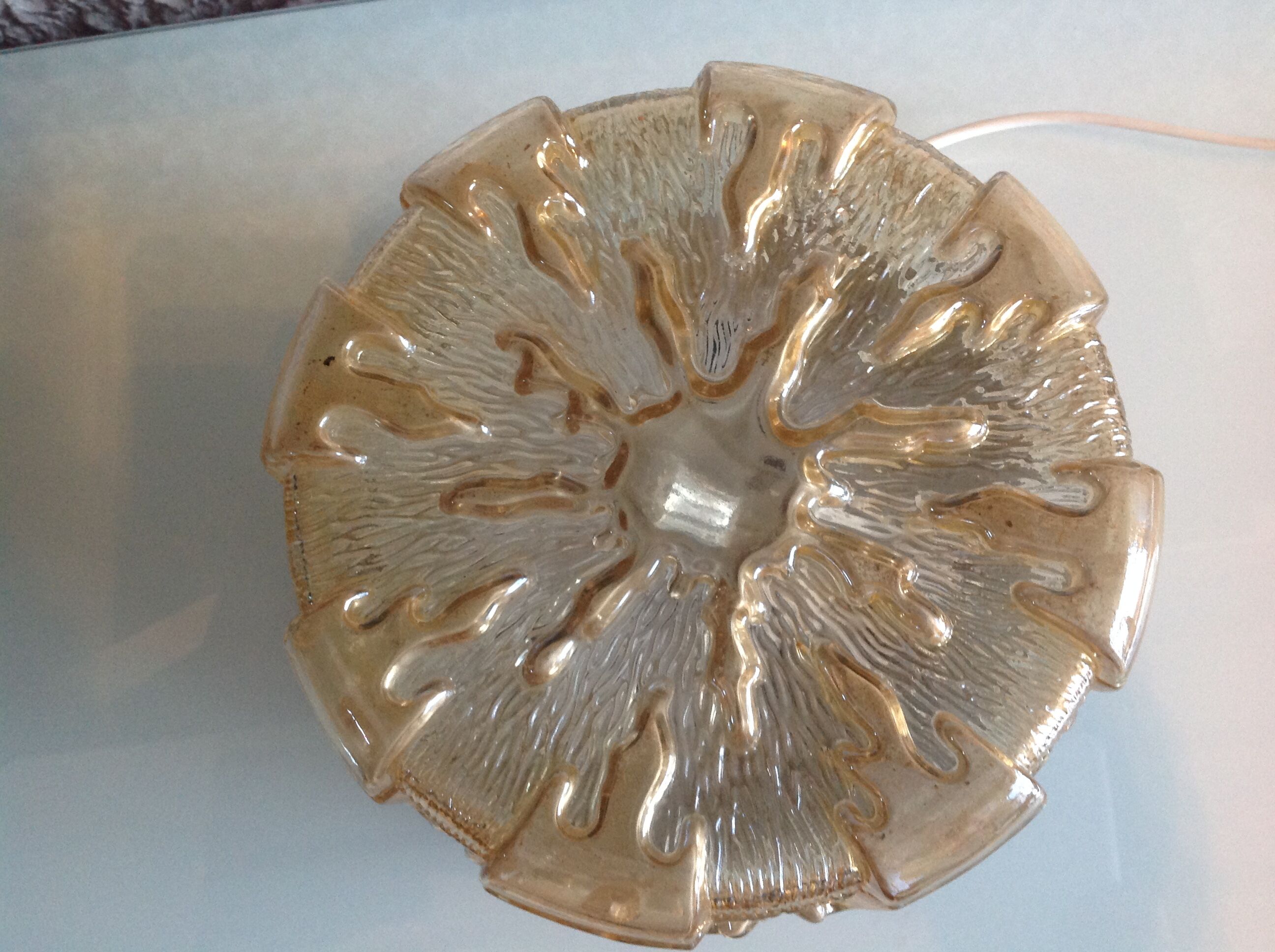 Round ceiling light vintage glass