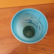 Vase en opaline bleue à décor de fleurs, époque Napoléon III