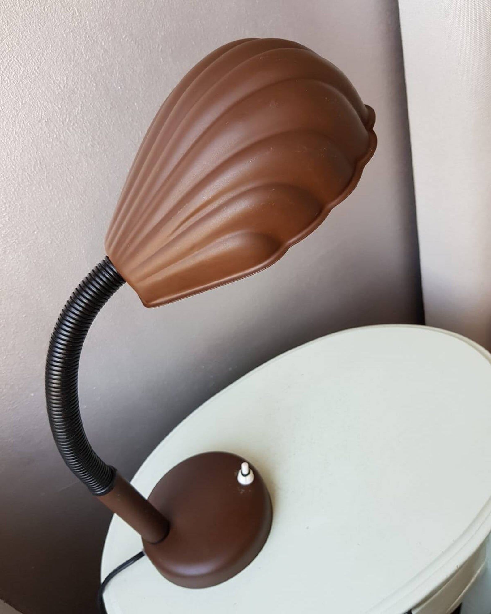 Vintage desk lamp in 1970s brown metal shell