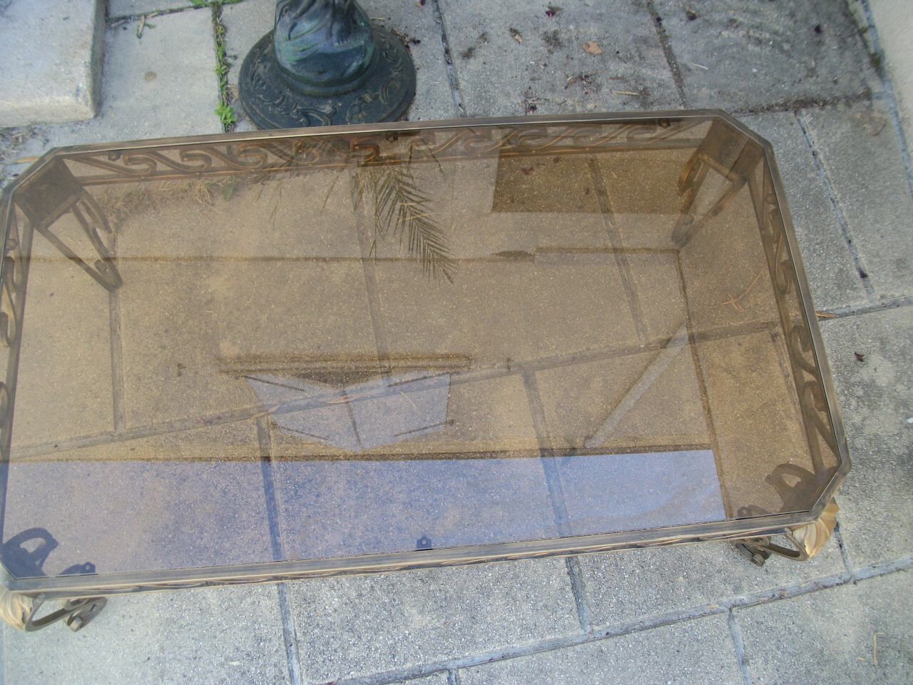 Metal and glass coffee table