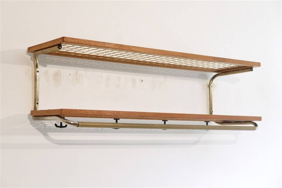 Shelf, vintage Scandinavian coat rack 1960