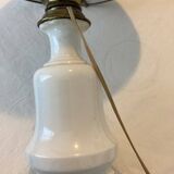 White opaline oil lamp mounted