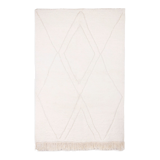 Berber carpet beni ourain ecru with diamond patterns in relief 215 x 148 cm