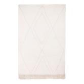 Berber carpet beni ourain ecru with diamond patterns in relief 215 x 148 cm
