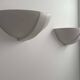 Pair of vintage matte white porcelain wall lights, France 1970.