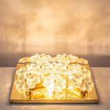 Magnificent small wall lamp/ceiling fixture in glass in the shape of a flower E. Palme, Germany.