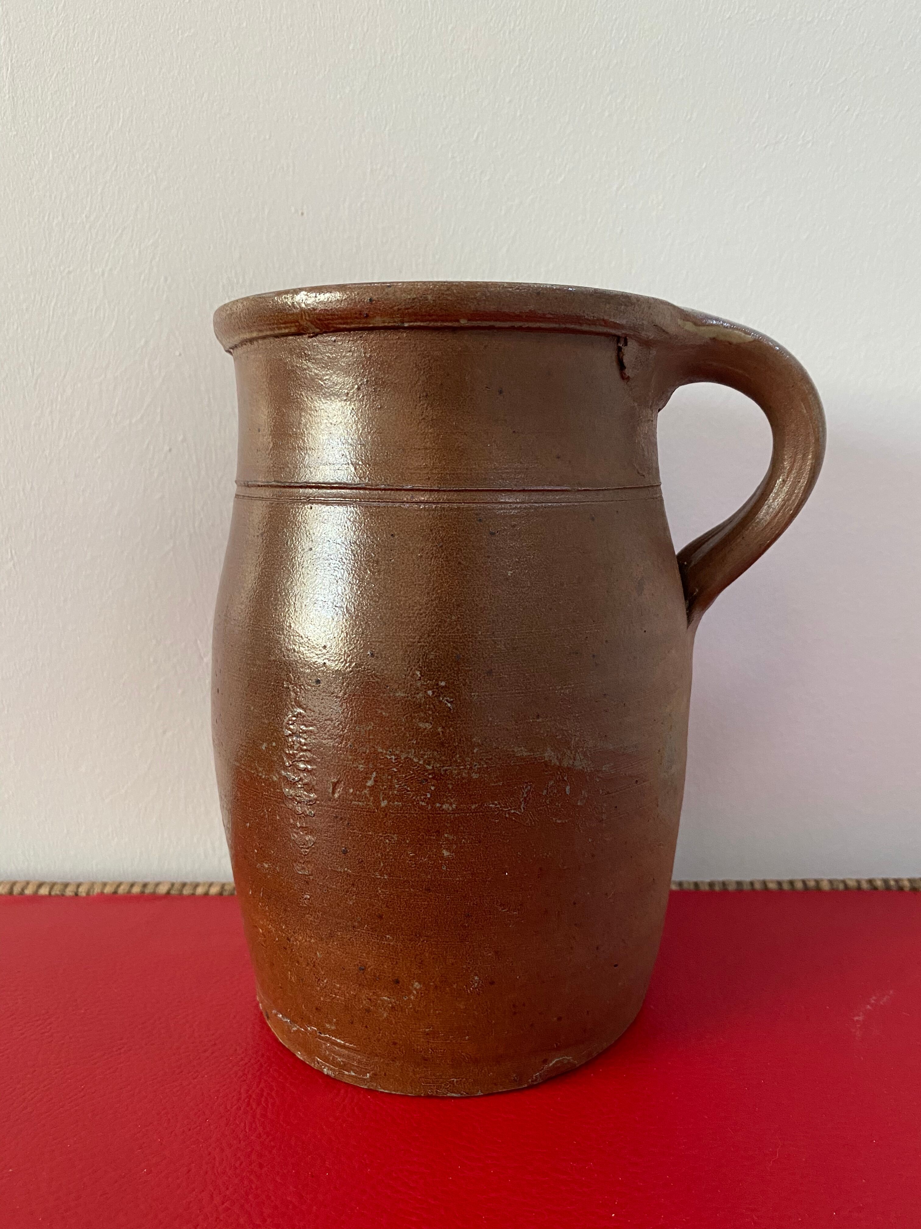 Old glazed stoneware pot