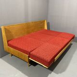 Mid-century folding sofa bed by Drevotvar, 1970s, Czechoslovakia