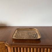 Modern solid brass tray / vide poche, Atelier Ventrella Italy 1980s