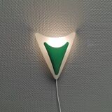 Beautiful and fun wall lamp, in hard pressed white plastic danish 1980s