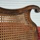 Fauteuil danois en bois de frêne et velour années 1930