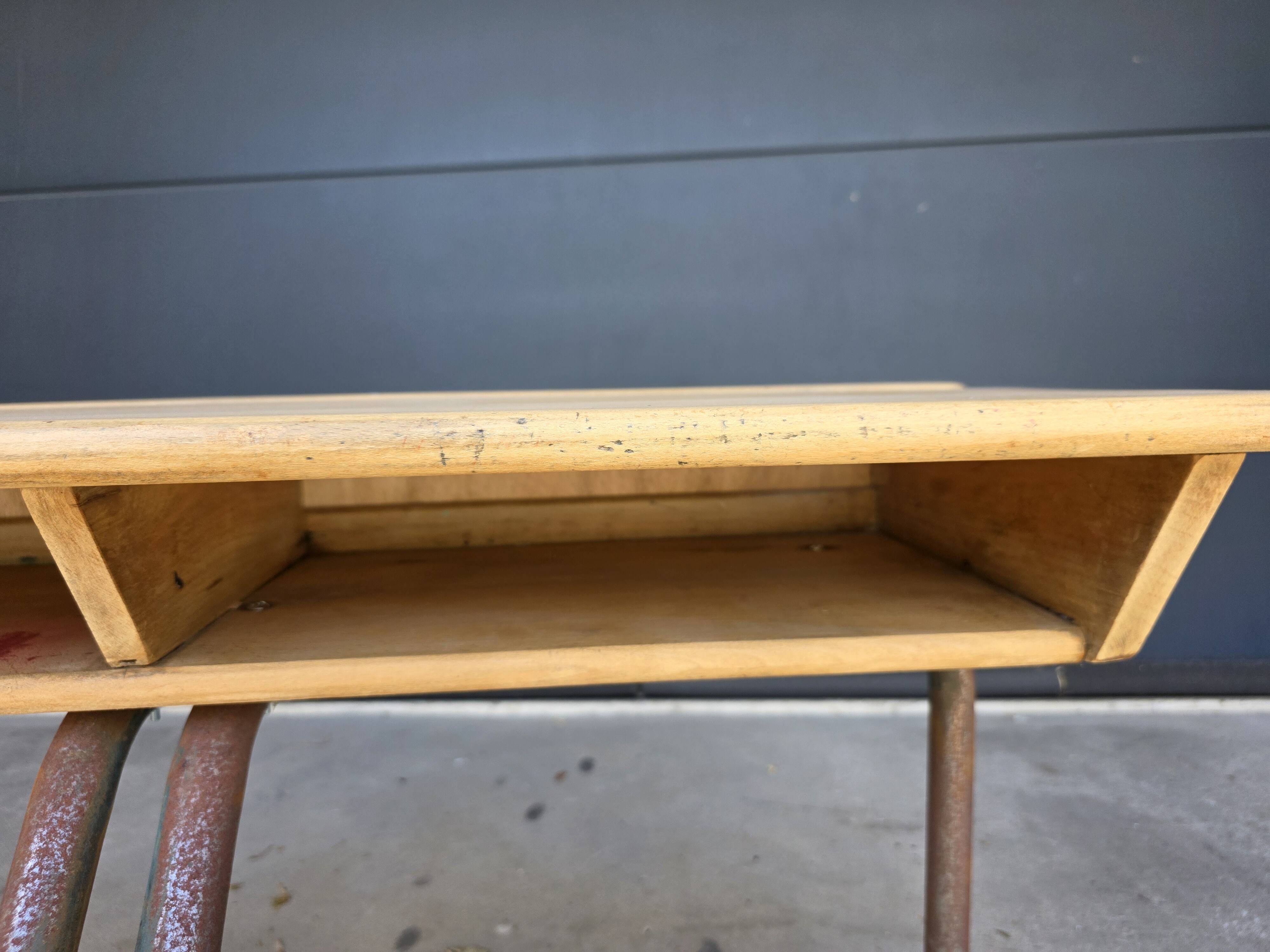 Vintage 2-seater school desk for children