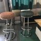 Vintage 80s green metal bar stool.