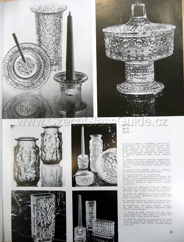 Pressed Glass Vase by Václav Hanuš / Libochovice / Czech Republic / 1970