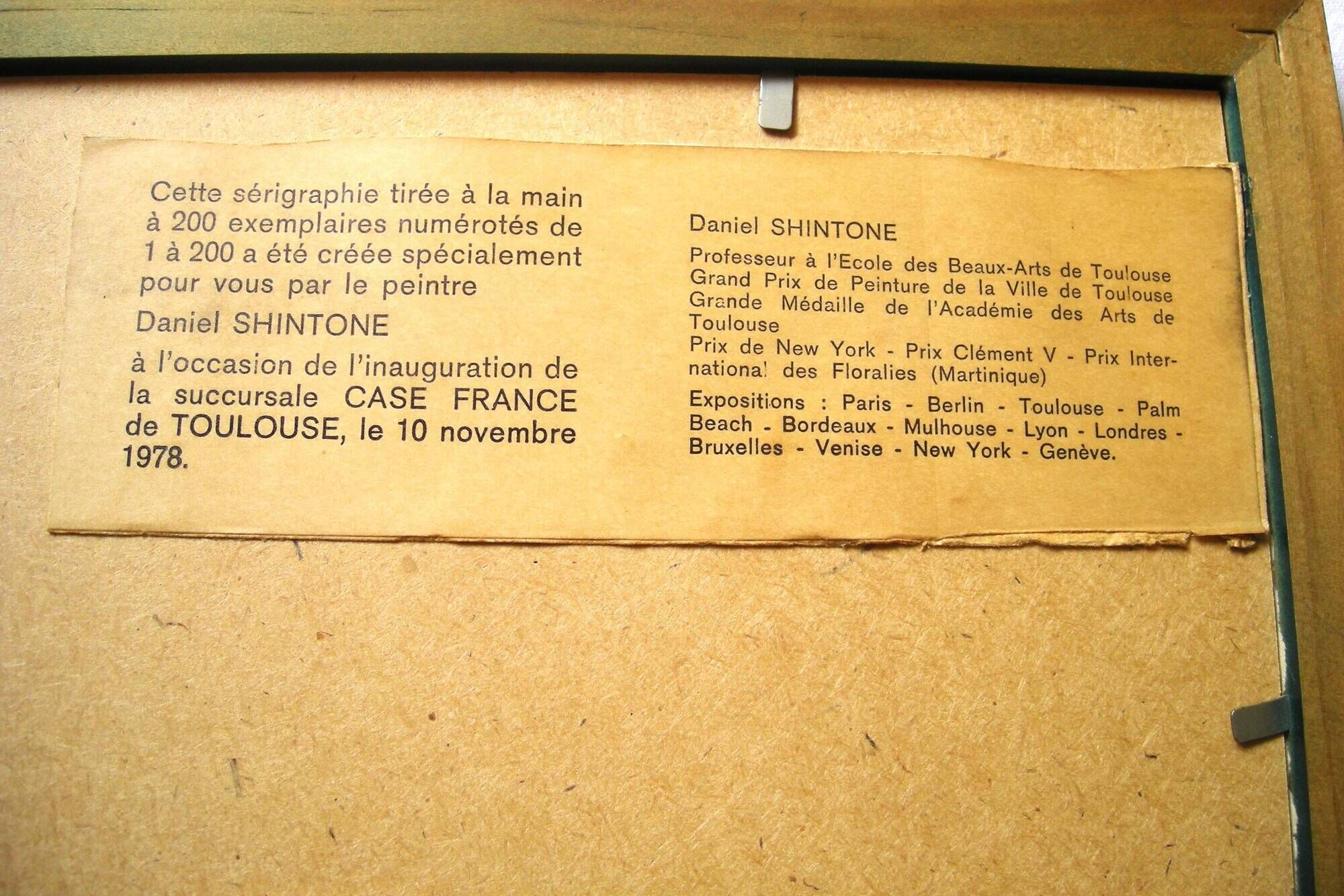 Silkscreen by Daniel Shintone - 200 copies from the 1970s.