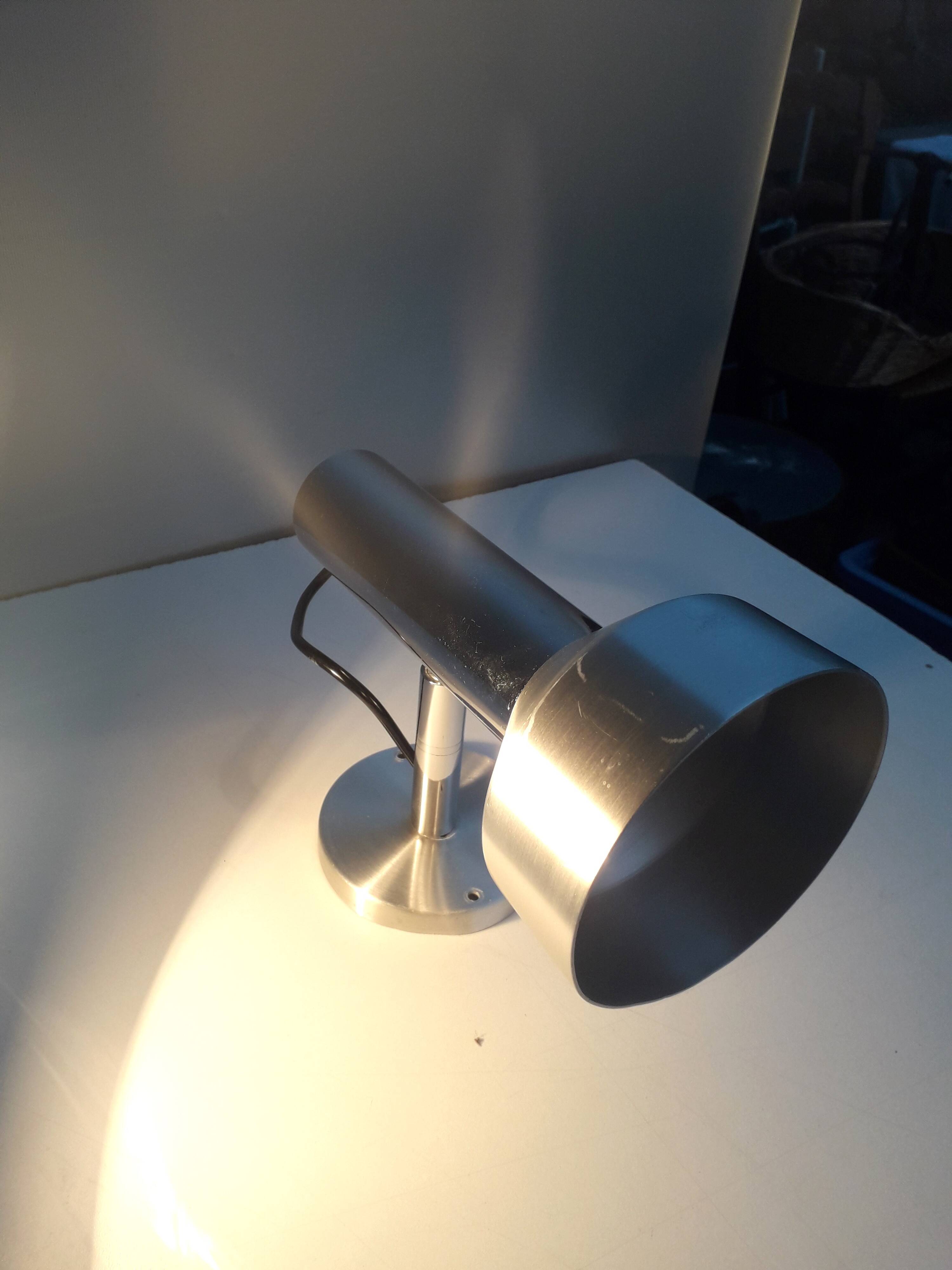 Pair of vintage wall lights - Brushed aluminum spotlight - 1970