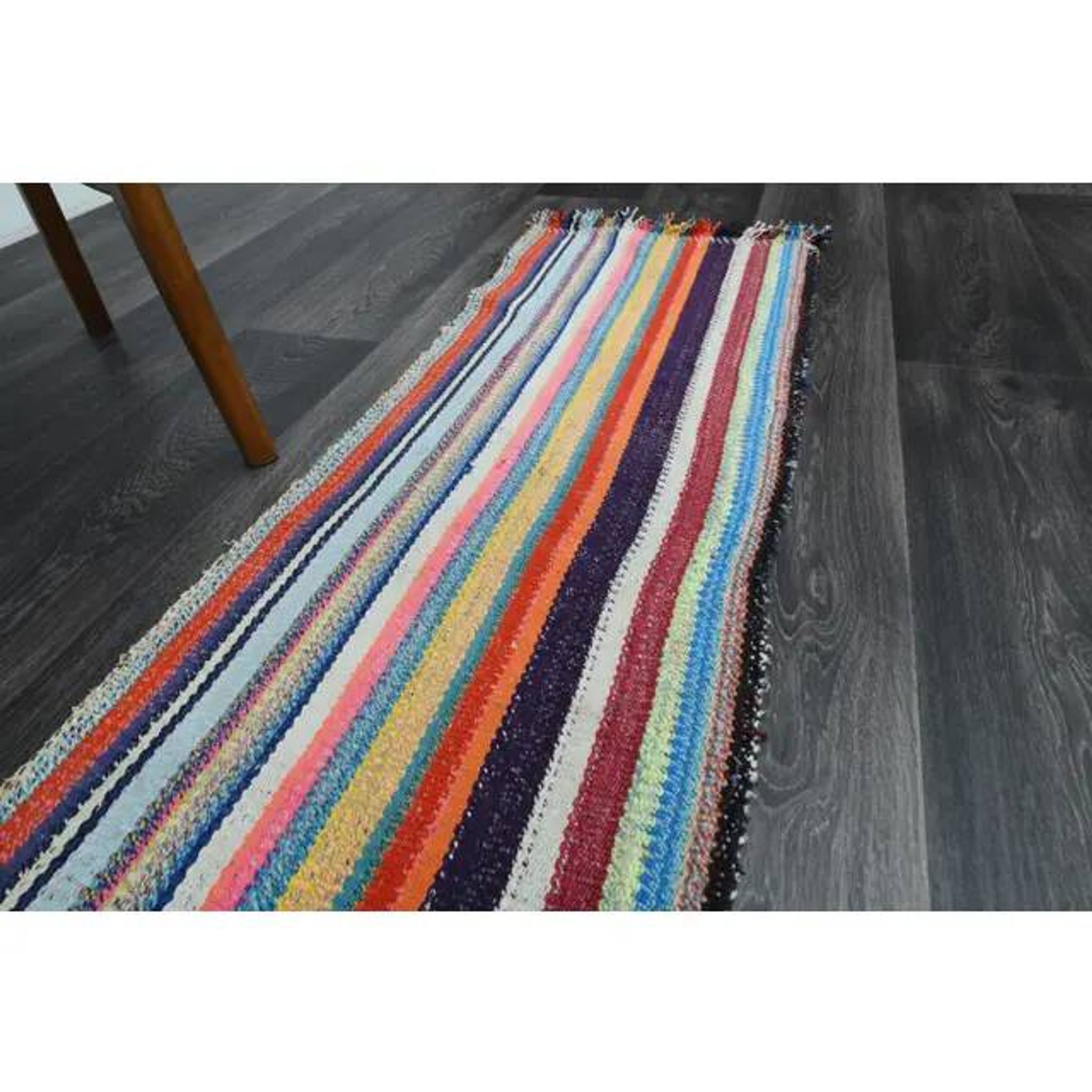Vintage Turkish Oushak Handmade Wool & Cotton Runner Rug 46x523