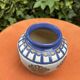 Vintage ceramic vase signed – Art Deco style in blue and orange