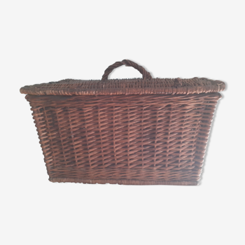 Wicker basket, rectangular - Used for racing - with tilting lid