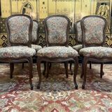 Set of 6 Louis XV style oak chairs