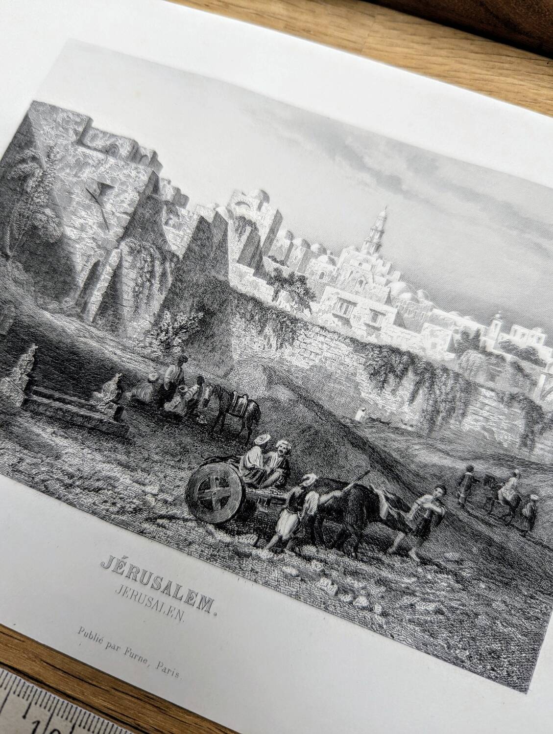 Jerusalem, Vintage engraving, printed in 1841.