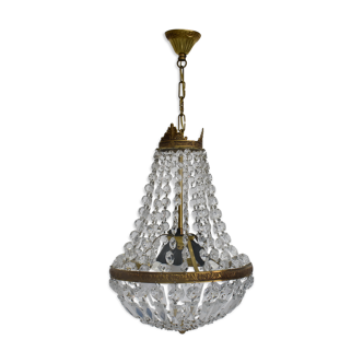 Lustre montgolfière à pampilles