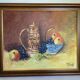 Tableau nature morte dédicacée huile sur toile signée