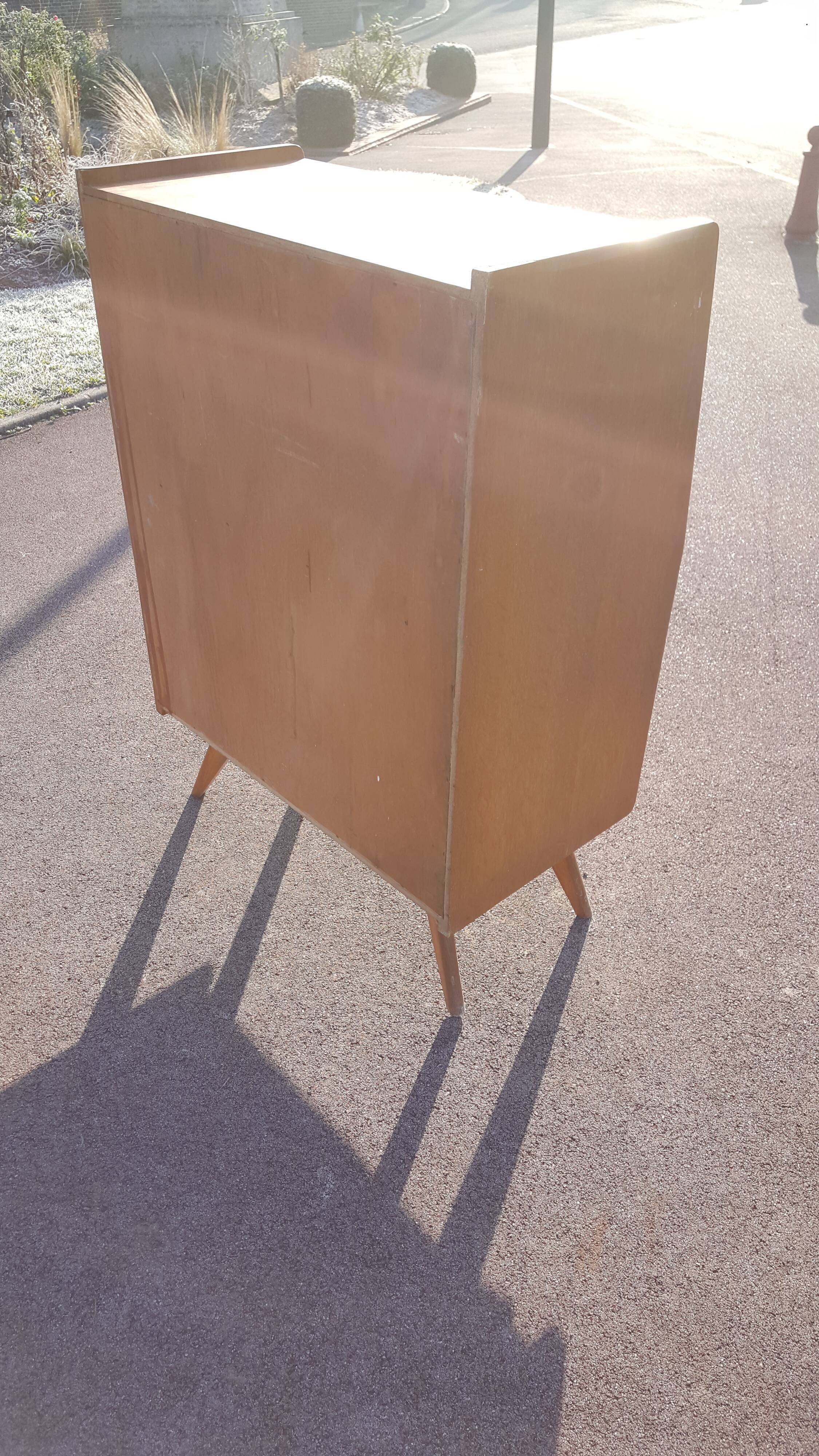 Showcase ileron storage furniture 1950 light wood
