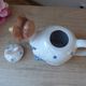 Madame Goose Stoneware Teapot with Umbrella and Bonnet