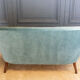 Sofa Napoleon III XIXth Blue fabric Mahogany feet