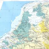 Vintage map of Netherlands Belgium Luxembourg 43x43cm from 1950