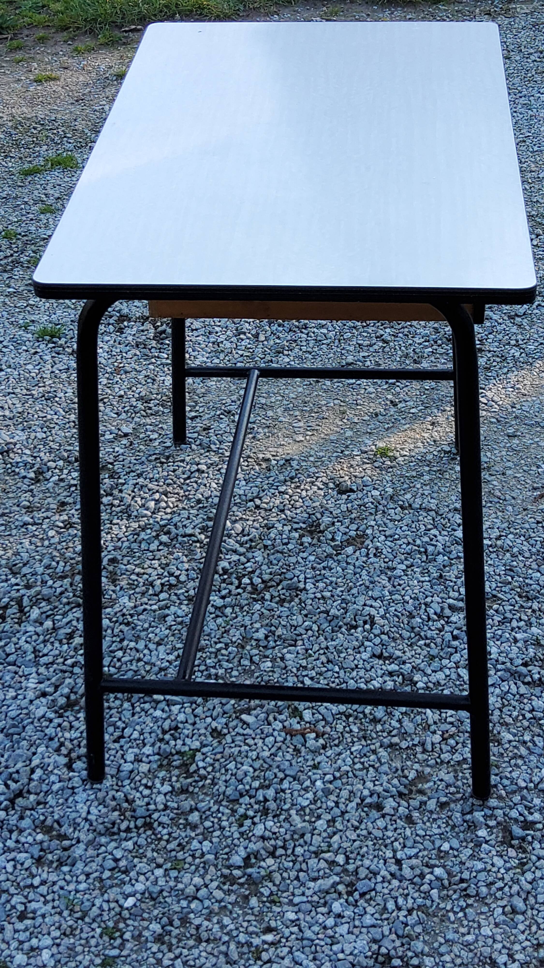 Office of 50/60s in formica base tubes black metal 3 drawers